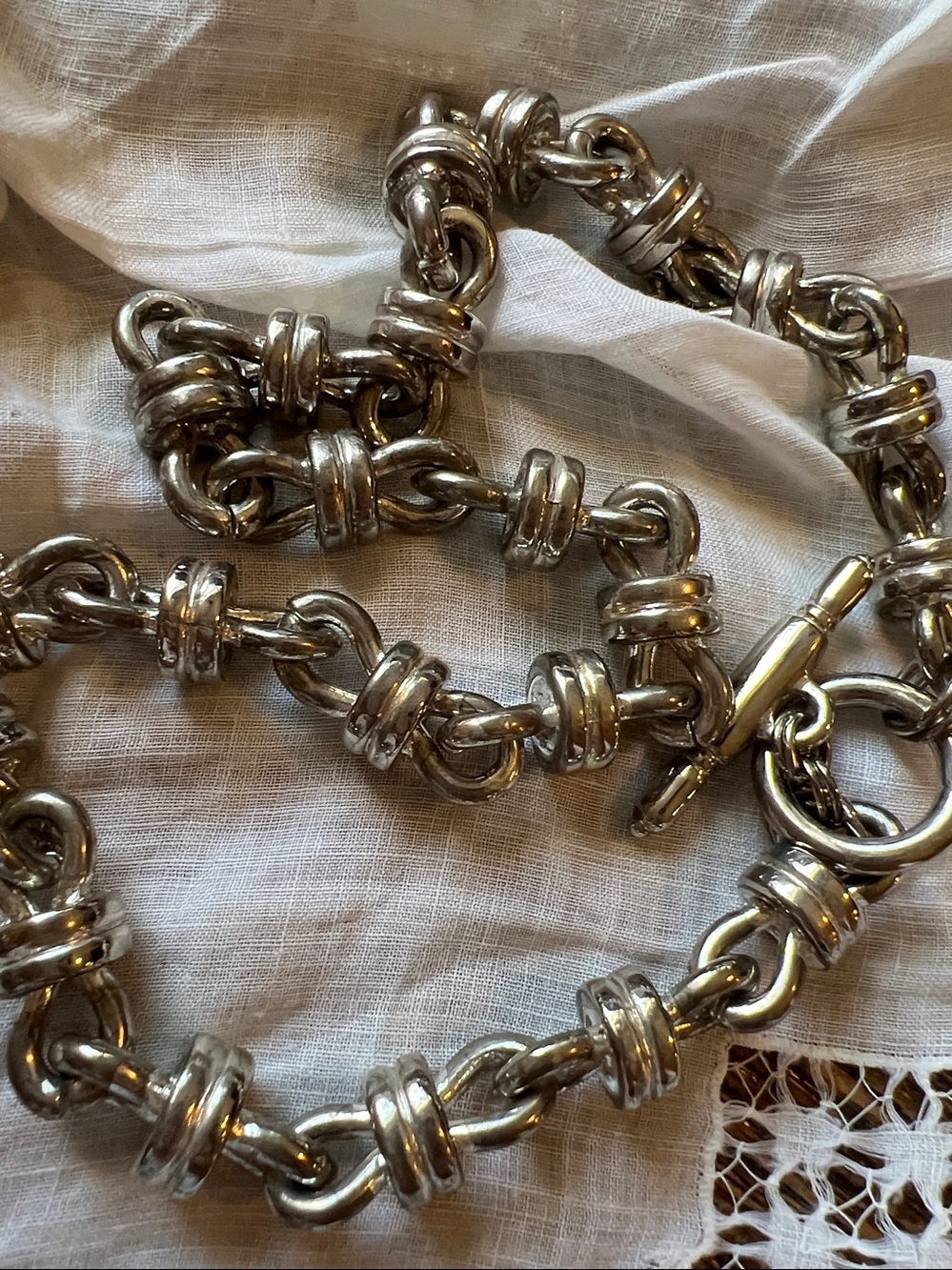 Heavy Sterling Silver plated chunky choker necklace